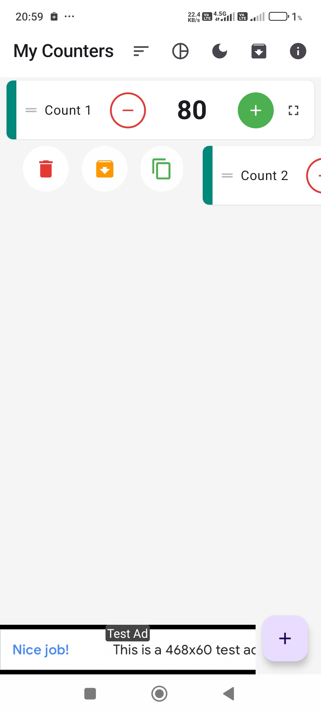 CountUp My Counters ekranı